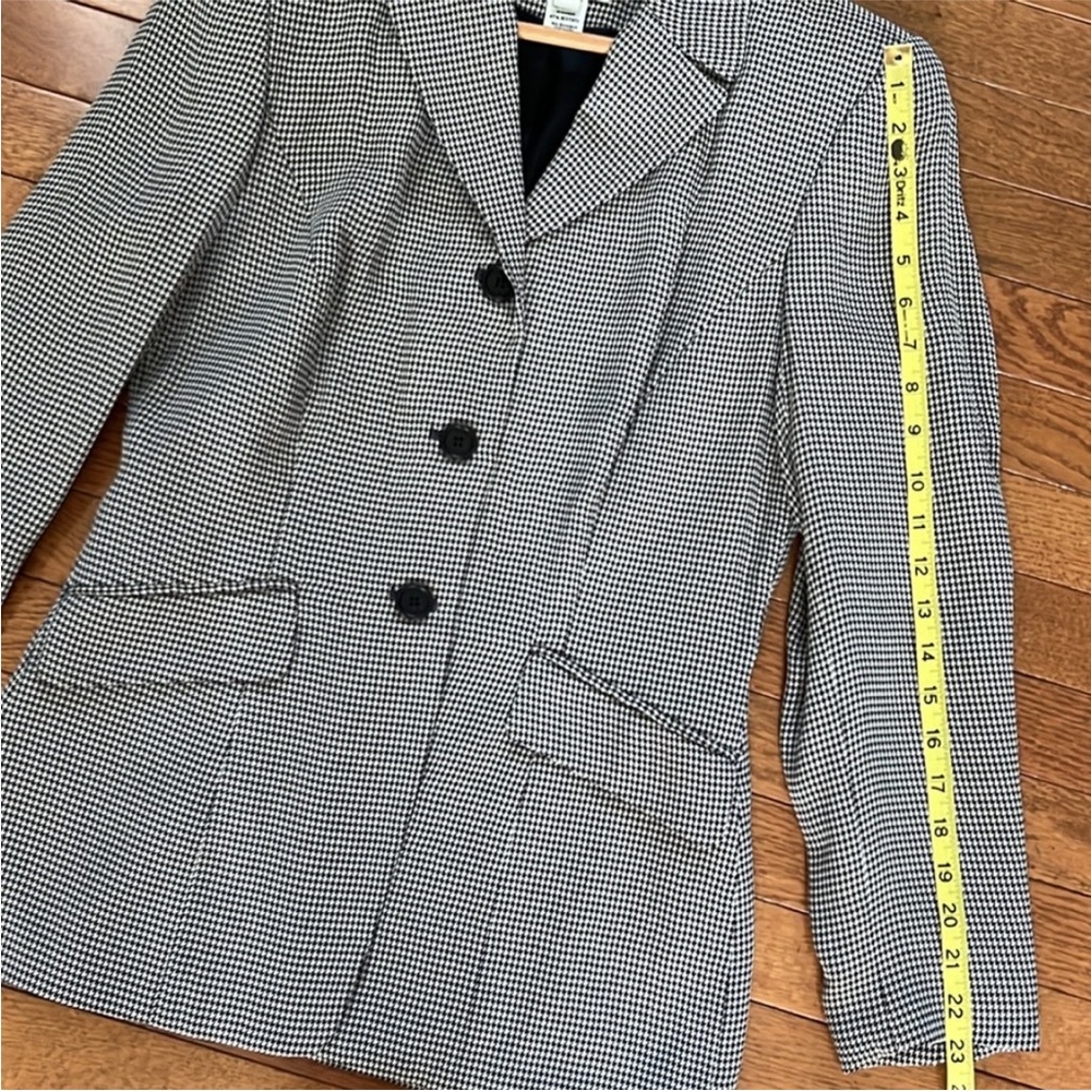 Vintage Ann Taylor Black & White Houndstooth Blazer - Picture 7 of 15